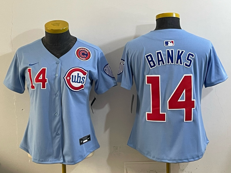 Youth 2026 Chicago Cubs #14 Banks Blue Game Nike MLB Jersey 041402